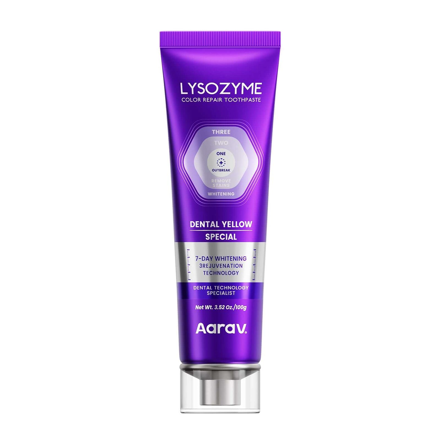Aarav Lysozyme Purple Whitening Toothpaste | Instant Stain Removal | Color Repair(sapotom) - Aarav Oral Care