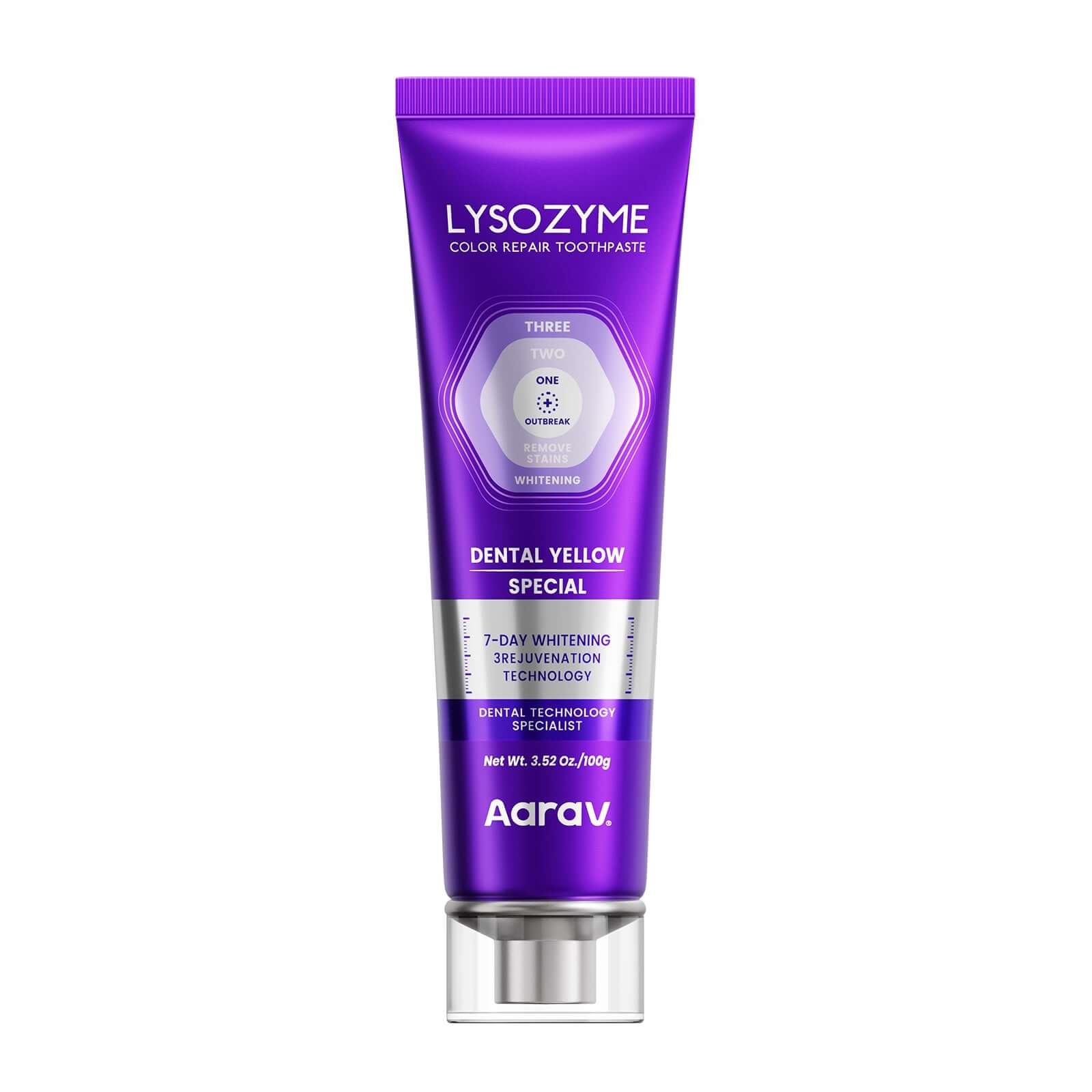 Aarav Lysozyme Purple Whitening Toothpaste | Instant Stain Removal | Color Repair（sapotom） - Aarav Oral Care