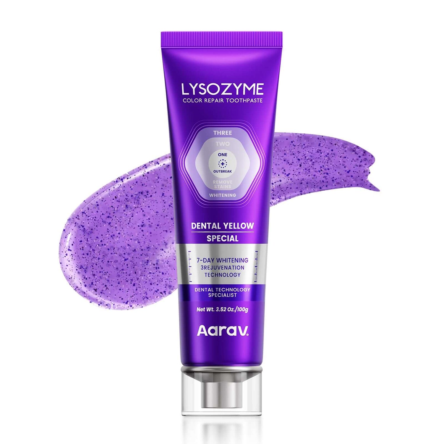Aarav Lysozyme Purple Whitening Toothpaste | Instant Stain Removal | Color Repair（sapotom） - Aarav Oral Care