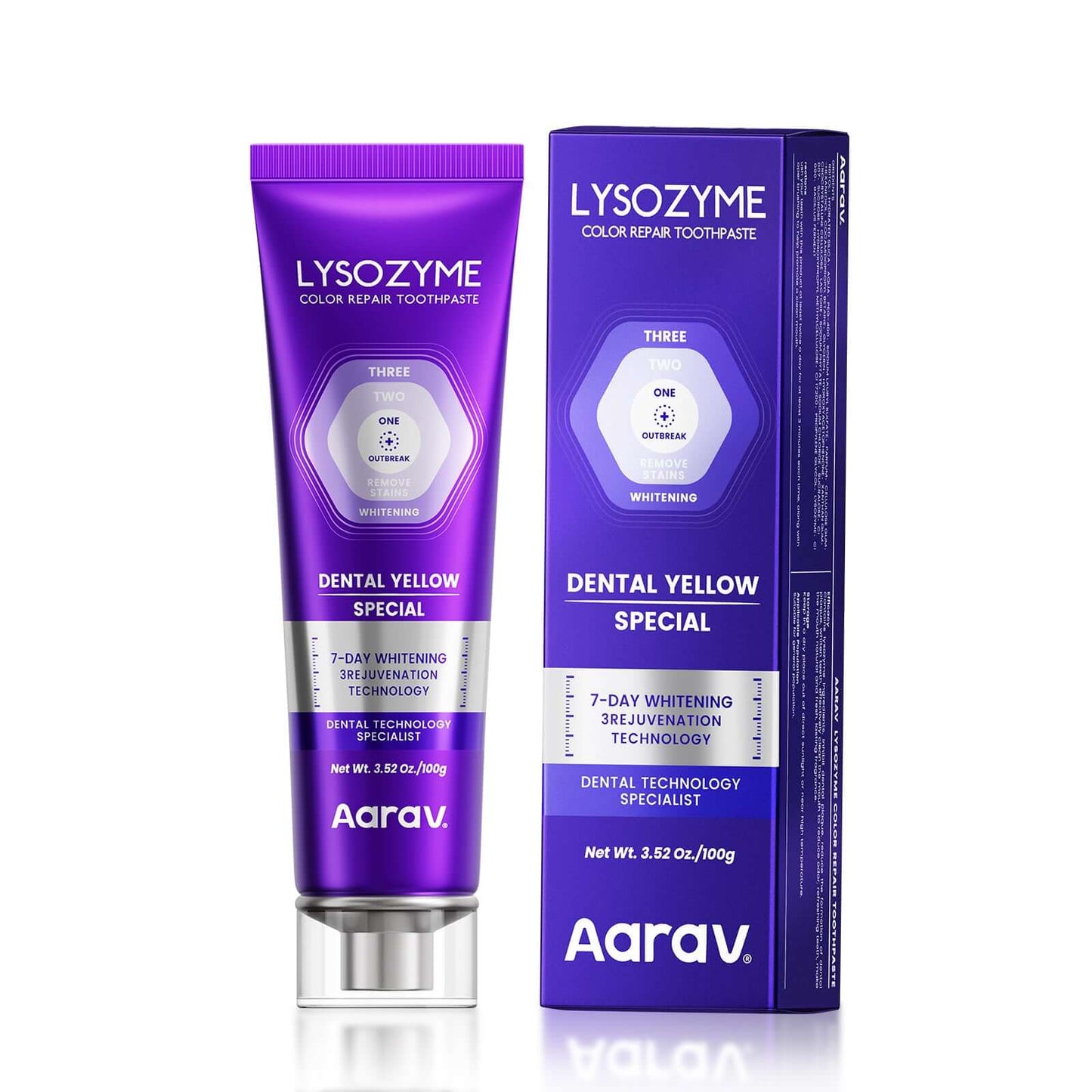 Aarav Lysozyme Purple Whitening Toothpaste | Instant Stain Removal | Color Repair（sapotom） - Aarav Oral Care